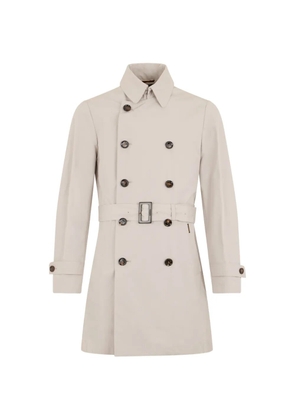 Moorer double-breasted buttoned trench coat - Neutrals