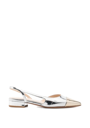 Anna F. pointed-toe slingback flat pumps - Silver