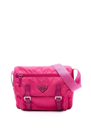 Prada Pre-Owned 2013-2025 Tessuto Zip Double Buckle Messenger Bag crossbody bag - Pink