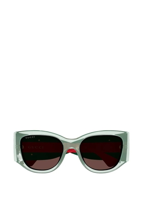 Gucci Eyewear logo geometic-frame sunglasses - Green