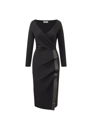 CHIARA BONI La Petite Robe glitter-detail V-neck dress - Black