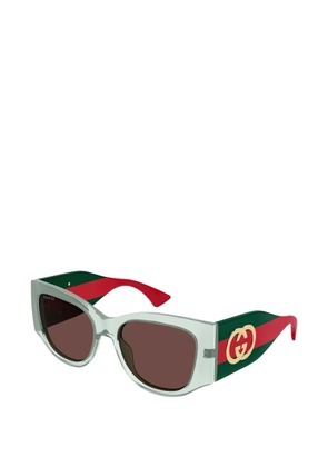 Gucci Eyewear logo geometic-frame sunglasses - Grey