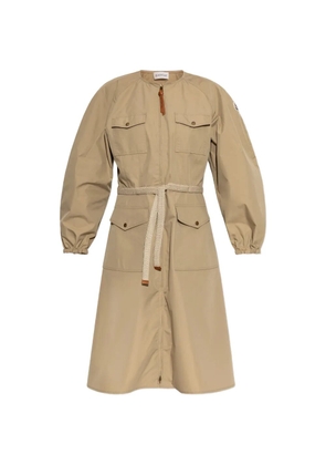 Moncler pleated poplin midi dress - Neutrals