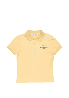 Acne Studios buttoned logo polo shirt - Yellow