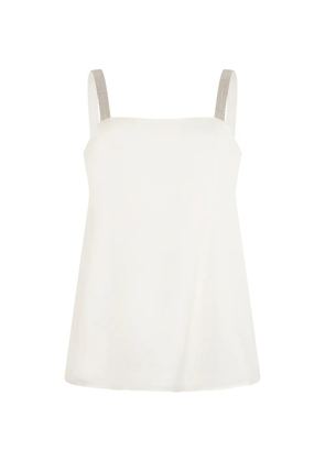 Fabiana Filippi rhinestone straps sleeveless top - White