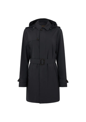 Moorer hooded button trench coat - Blue