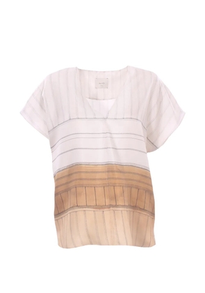 Alysi V-neck striped blouse - Pink