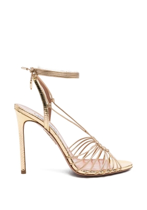 Aquazzura Ritmo tied leather ritmo sandal - Gold