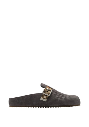 Burberry Check suede Urchin clogs - Grey
