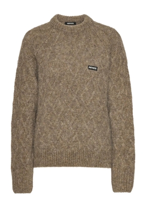 ROTATE BIRGER CHRISTENSEN cable-knit crew-neck sweater - Brown