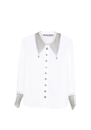 Chopova Lowena Titan embellished collared shirt - White