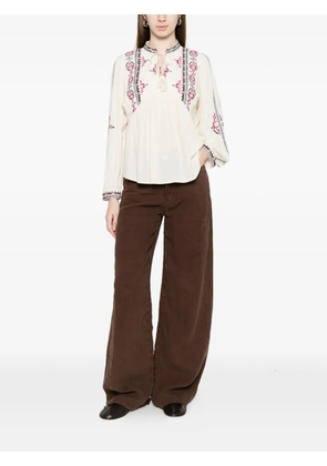 Ba&Sh embroidered tassel blouse - Neutrals