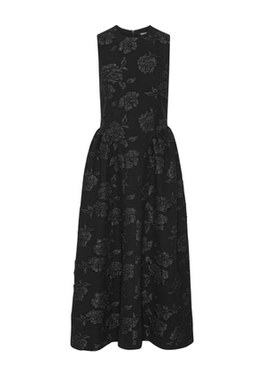 ROTATE BIRGER CHRISTENSEN floral-jacquard midi dress - Black
