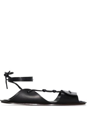 LEMAIRE tie-fastened leather sandals - Black