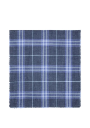 Burberry reversible Check wool silk scarf - Blue