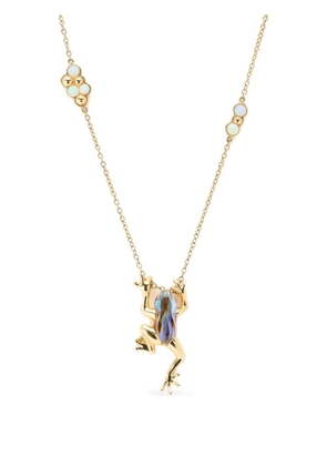 Bibi van der Velden frog opal and quartz necklace - Gold