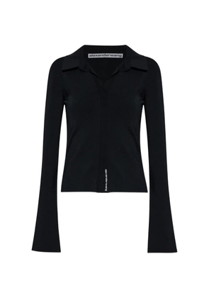 Alexander Wang long-sleeve polo-collar blouse - Black