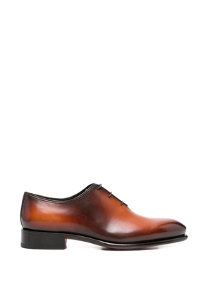 Santoni lace-up almond-toe loafers - Brown