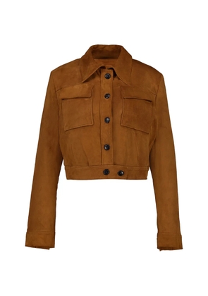 Stouls Leoncino button-up suede jacket - Brown