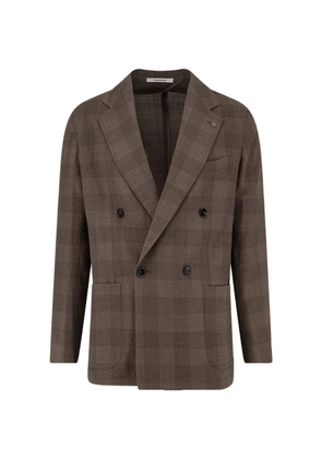 Tagliatore double-breasted check blazer - Brown