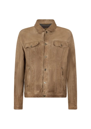 Moorer pocket leather jacket - Neutrals