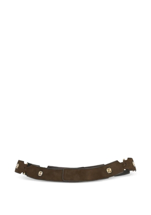 Pirovano Vintage embellished suede belt - Brown