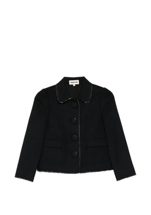 SHUSHU/TONG frayed collared jacket - Black
