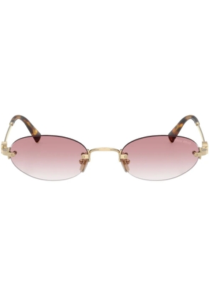 Miu Miu Eyewear oval-frame sunglasses - Gold