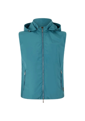 Moorer hooded zip gilet - Blue