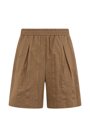 Fabiana Filippi elastic waist-pleated shorts - Brown