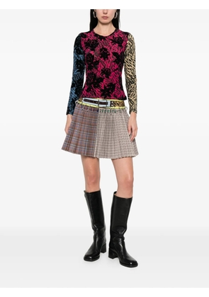 Chopova Lowena belted plaid mini skirt - Neutrals