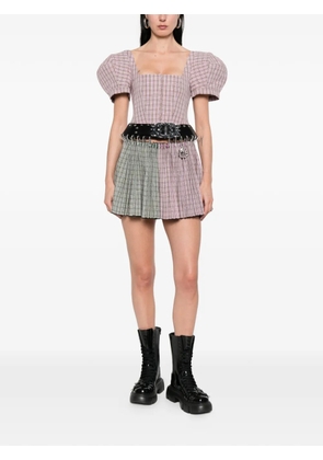 Chopova Lowena Carly tartan belted mini dress - Pink