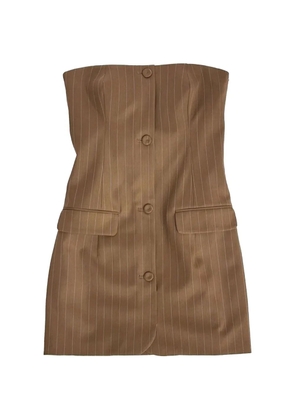 Jean Paul Gaultier pinstripe mini dress - Brown