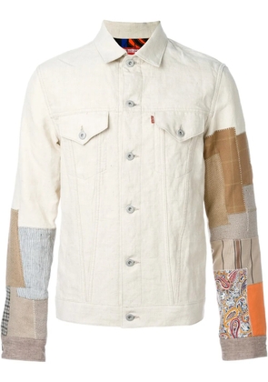 Junya Watanabe MAN patchwork sleeve jacket - Neutrals