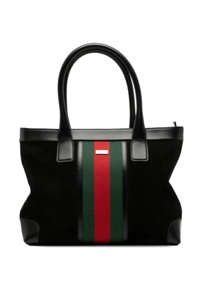 Gucci Pre-Owned 2000-2015 Suede Web tote bag - Black