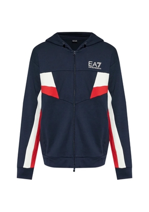 Ea7 Emporio Armani logo-print hoodie - Blue