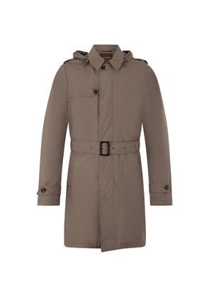 Moorer hooded belted trench coat - Neutrals