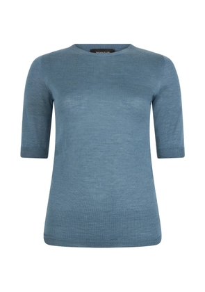 Fabiana Filippi three-quarter sleeves crew-neck sweatshirt - Blue