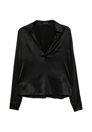 TOM FORD plunging V-neck silk shirt - Black