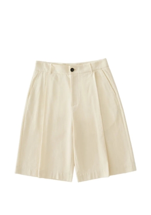 Studio Nicholson Fowld pleat herringbone shorts - Neutrals