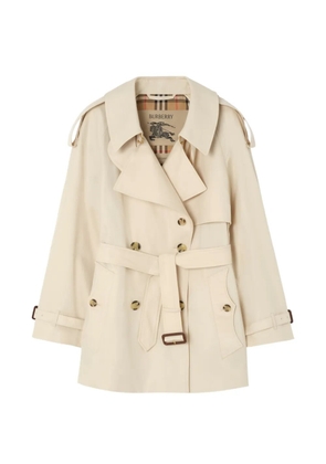 Burberry short tropical gabardine Fitzrovia trench coat - Neutrals