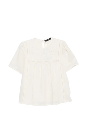 Weekend Max Mara floral-embroidered panelled top - Neutrals