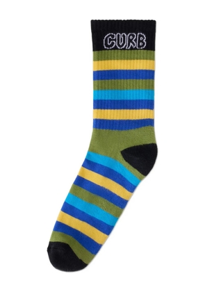 Lanvin striped curb-lettering socks - Green