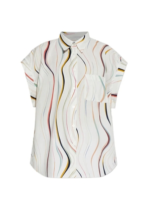 PS Paul Smith striped-pattern chest-pocket shirt - White