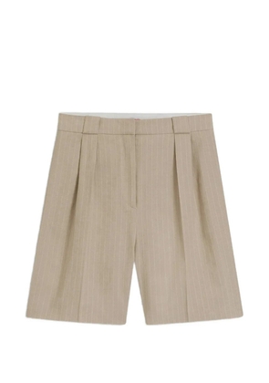 HUGO Hamonu pinstripes-pattern pleated shorts - Neutrals