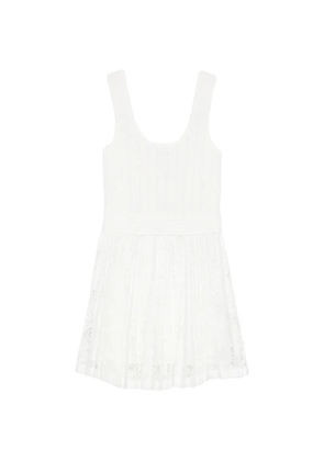 Simkhai pleated lace mini dress - White
