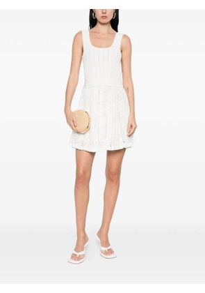 Simkhai pleated lace mini dress - White