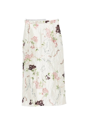 ERDEM textured floral skirt - White