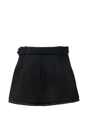 Self-Portrait boucle belted mini skirt - Black
