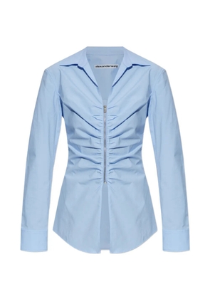 Alexander Wang zip-up ruched-detail shirt - Blue